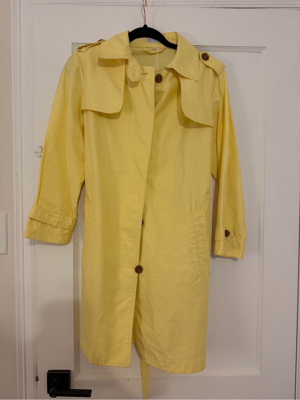 GAP Yellow Lightweight Trench Coat with Epaulets